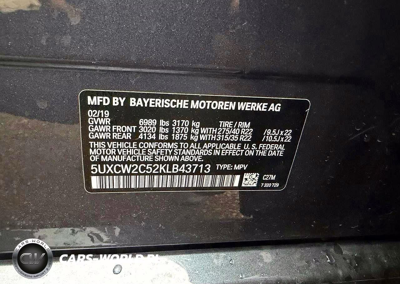 2019 BMW X7 xDrive40I VIN:5UXCW2C52KLB43713 - 10