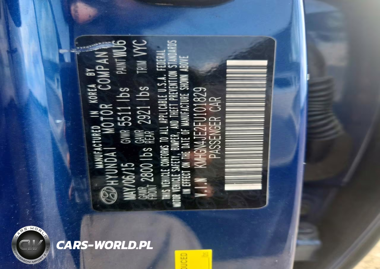 2015 Hyundai Genesis 3.8L VIN:KMHGN4JE2FU101829 - 12