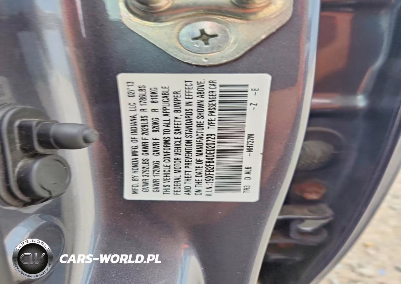 2013 Honda Civic Ex VIN:19XFB2F84DE020729 - 12