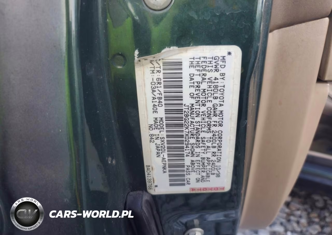 1999 Toyota Camry Le VIN:JT2BG22K7X0294174 - 13