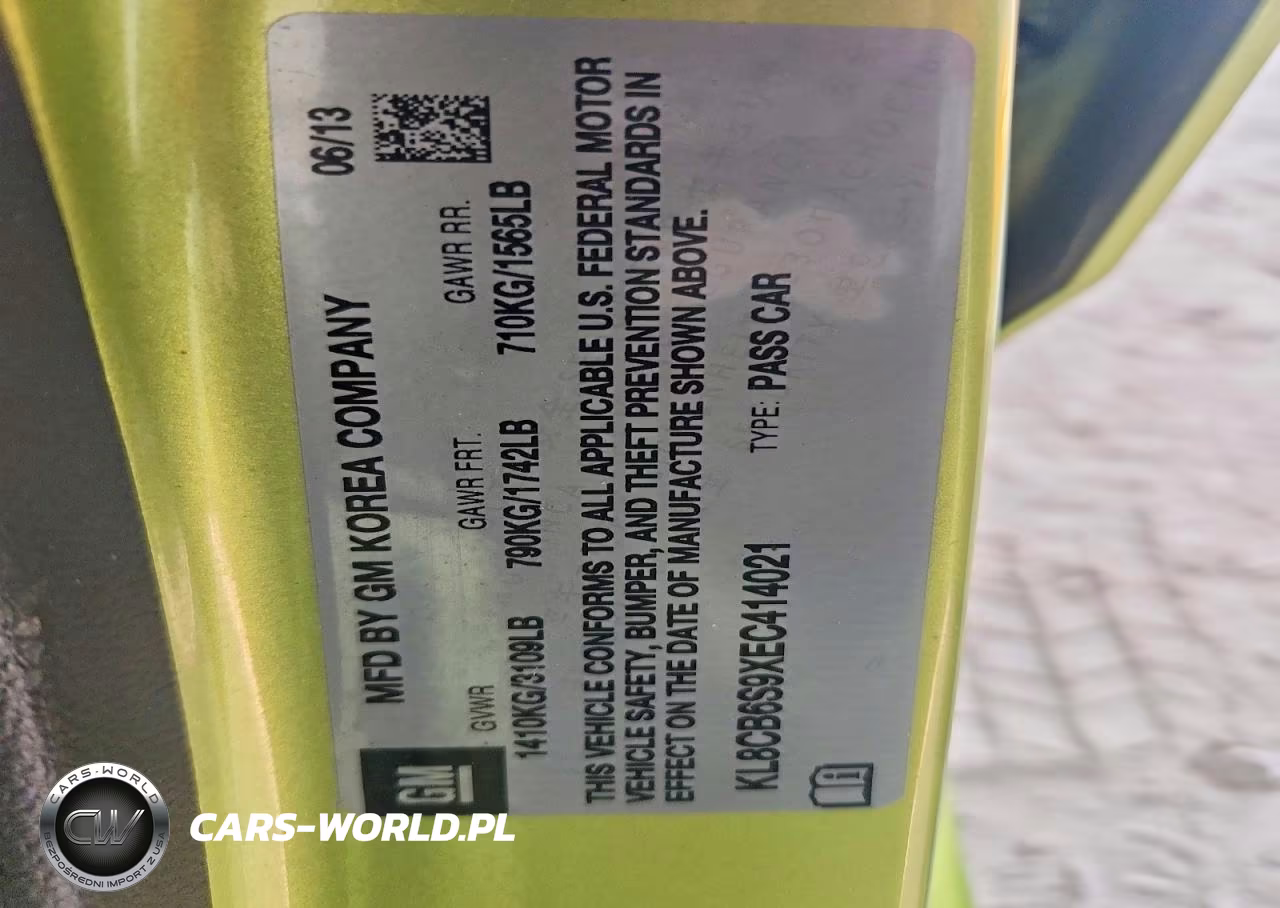 2014 Chevrolet Spark Ls VIN:KL8CB6S9XEC414021 - 13