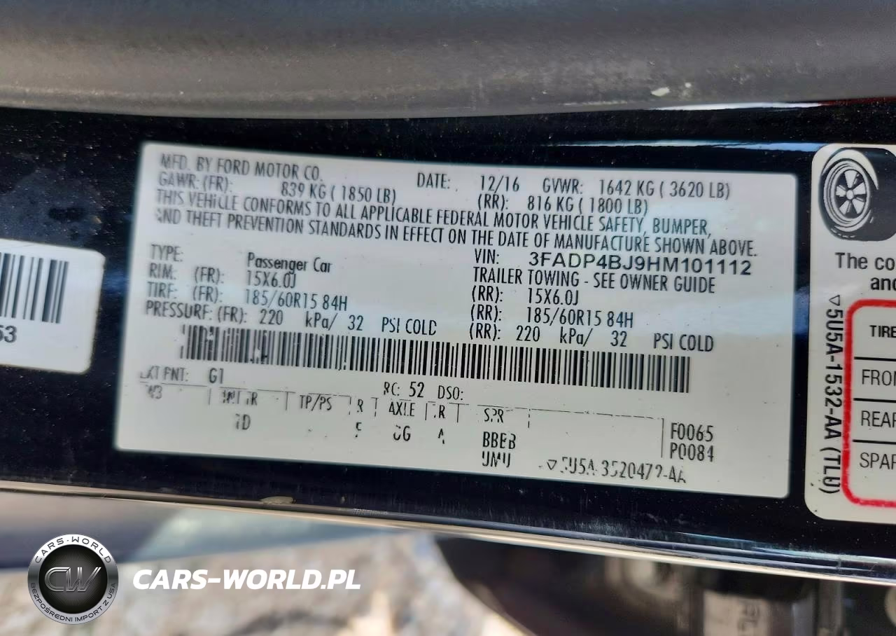 2017 Ford Fiesta Se VIN:3FADP4BJ9HM101112 - 12