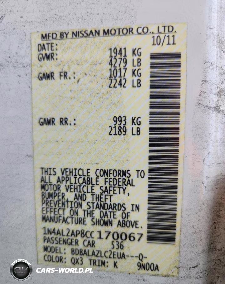 2012 Nissan Altima 2.5 VIN:1N4AL2AP8CC170067 - 12