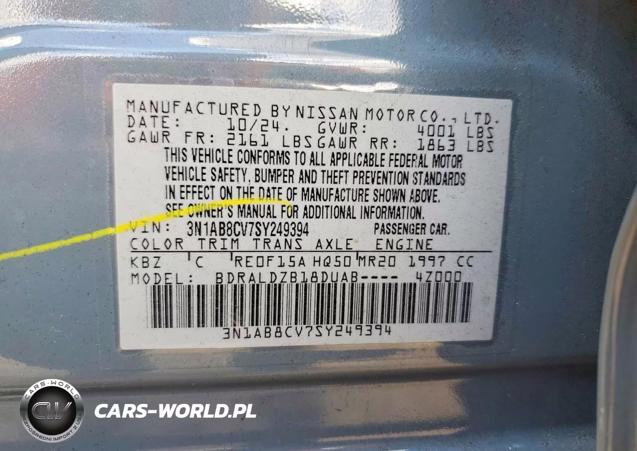 2025 Nissan Sentra Sv VIN:3N1AB8CV7SY249394 - 12