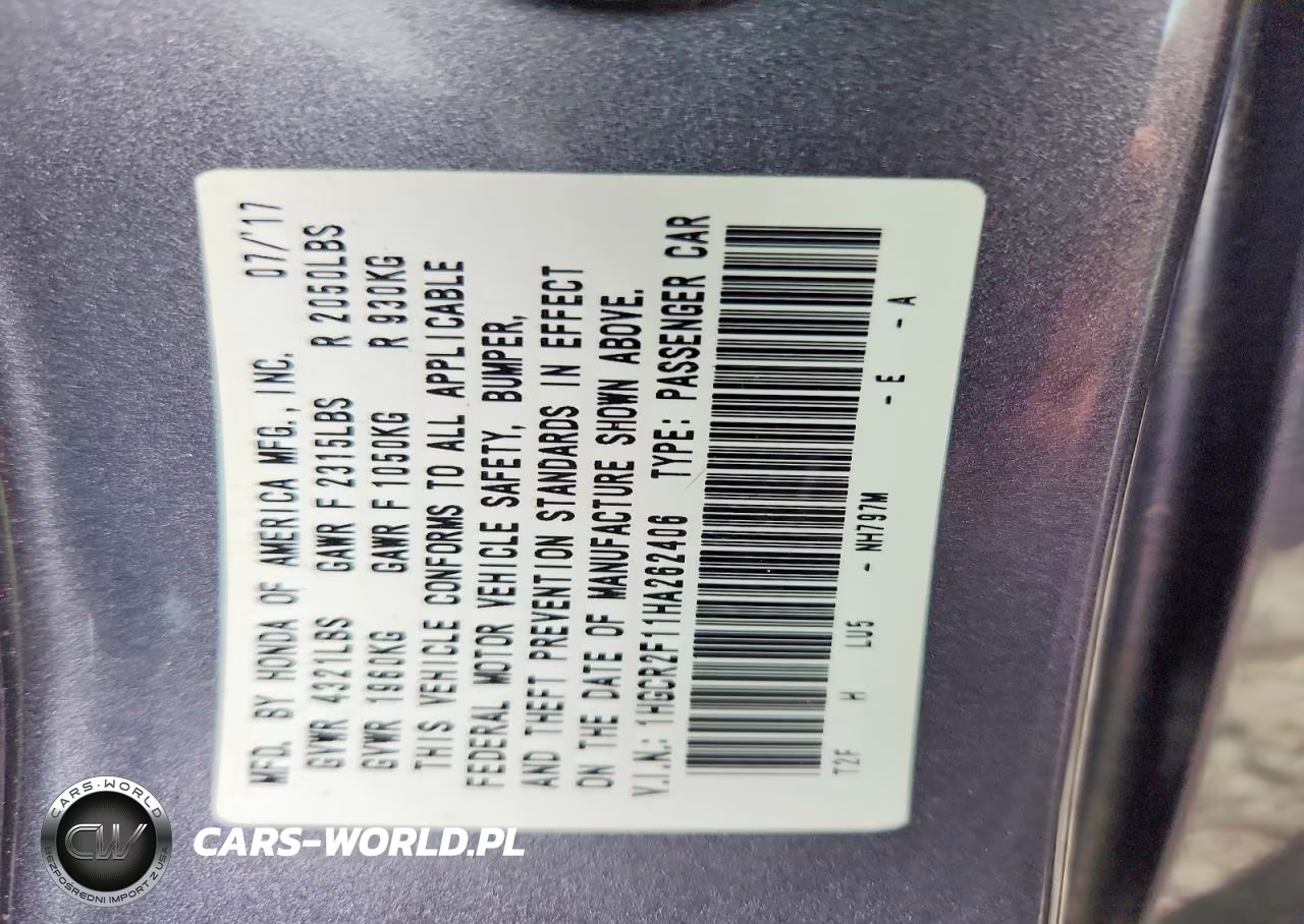 2017 Honda Accord Sport Special Edition VIN:1HGCR2F11HA262406 - 12