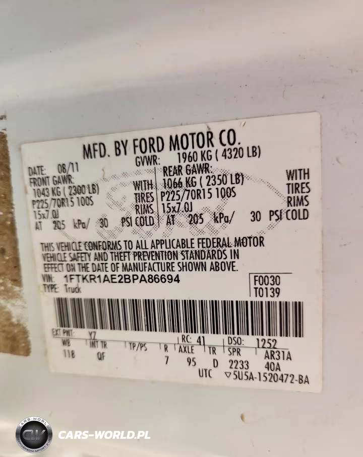 2011 Ford Ranger VIN:1FTKR1AE2BPA86694 - 12