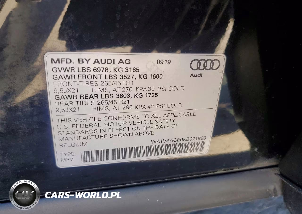 2019 Audi E-Tron Prestige VIN:WA1VAAGE0KB021989 - 13