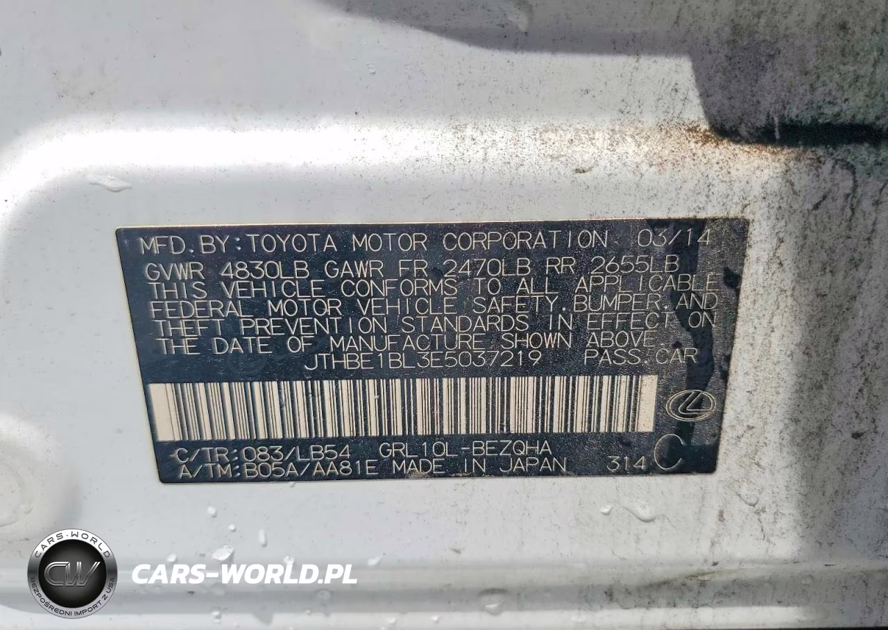 2014 Lexus Gs 350 VIN:JTHBE1BL3E5037219 - 12
