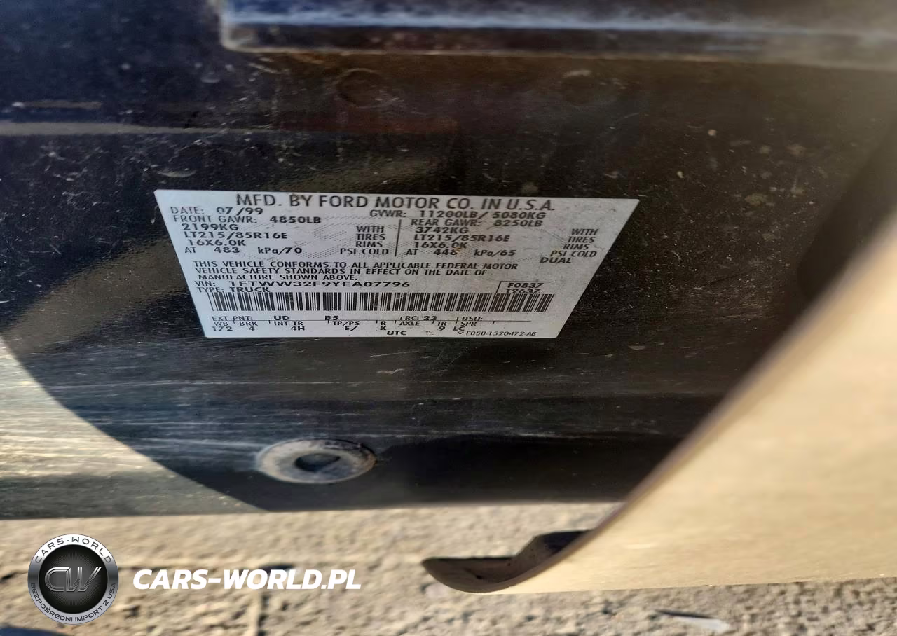 2000 Ford F350 Super Duty VIN:1FTWW32F9YEA07796 - 12