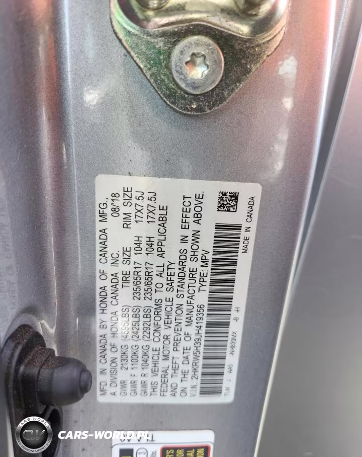 2018 Honda Cr-V Lx VIN:2HKRW5H39JH419356 - 13