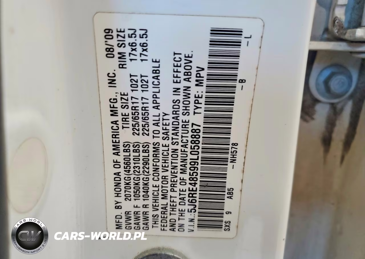 2009 Honda Cr-V Ex VIN:5J6RE48599L058887 - 13