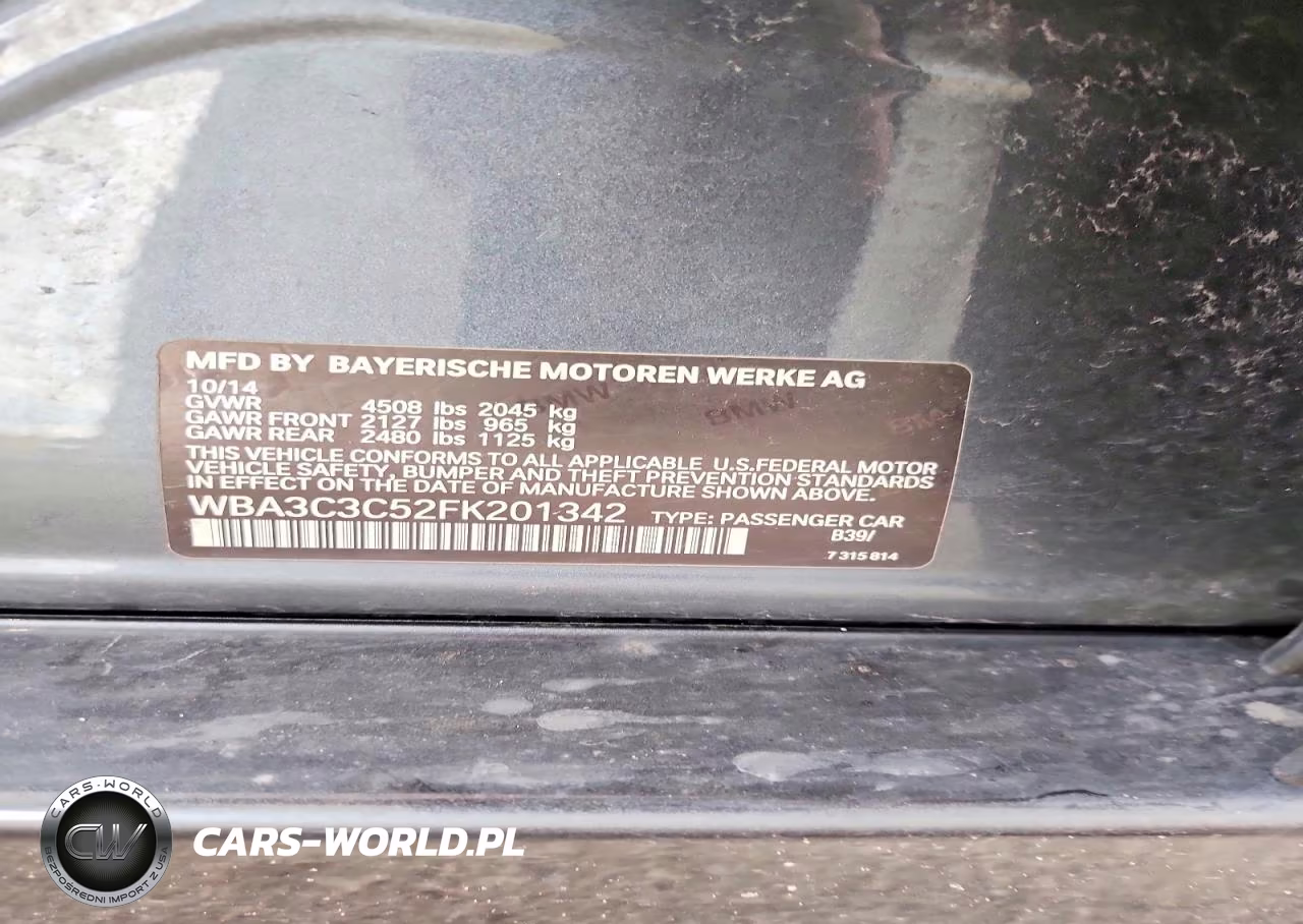 2015 BMW 320 I xDrive VIN:WBA3C3C52FK201342 - 12