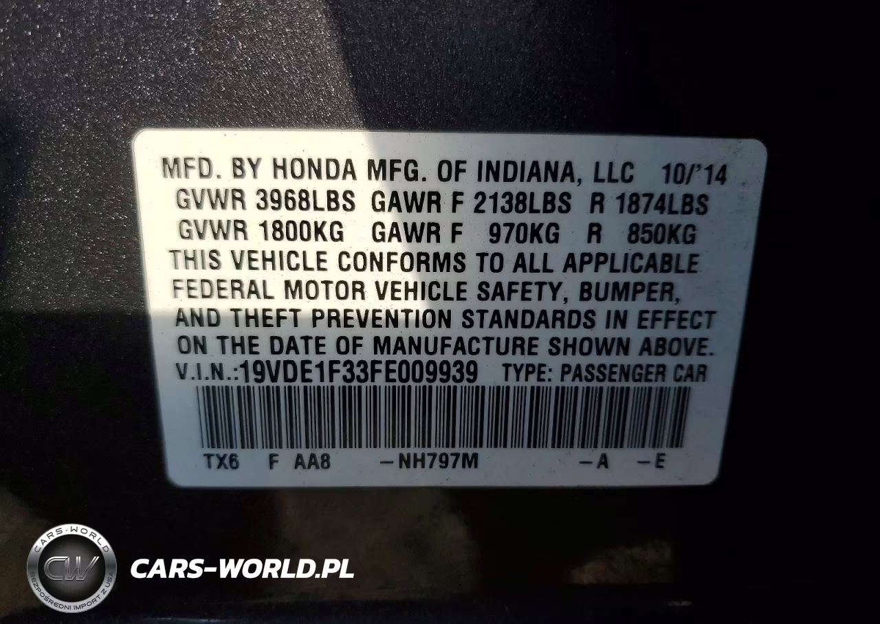 2015 Acura Ilx 20 VIN:19VDE1F33FE009939 - 12