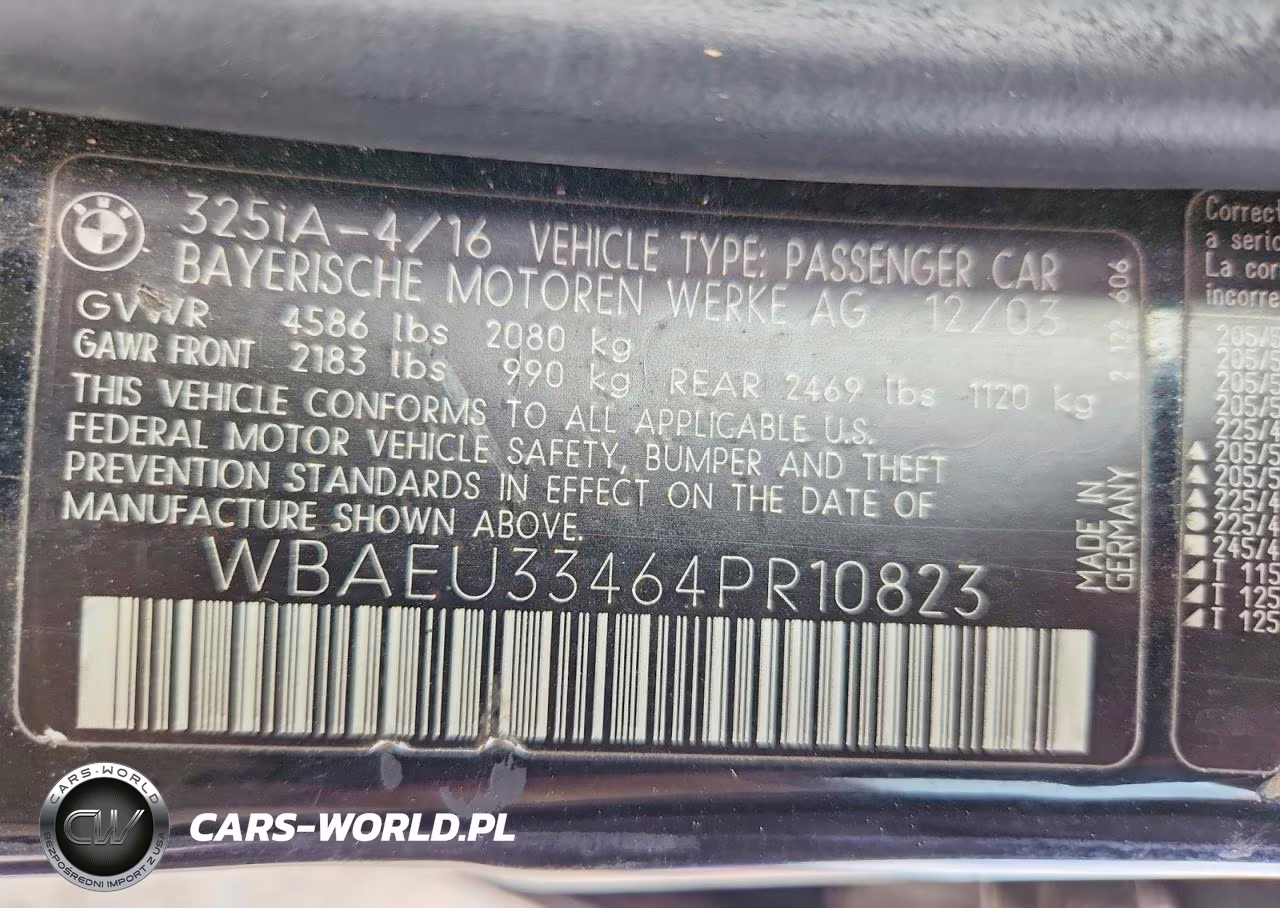 2004 BMW 325Xi VIN:LOT-3-66979906 - 12