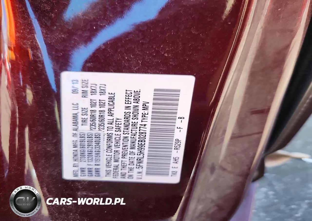 2014 Honda Odyssey Touring VIN:5FNRL5H99EB028774 - 13