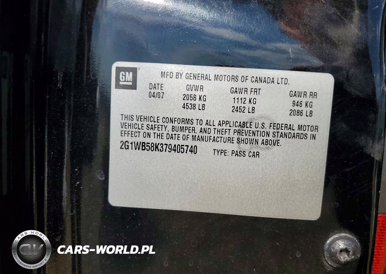 2007 Chevrolet Impala Ls VIN:2G1WB58K379405740 - 12