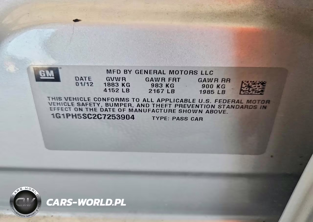 2012 Chevrolet Cruze Ltz VIN:1G1PH5SC2C7253904 - 12