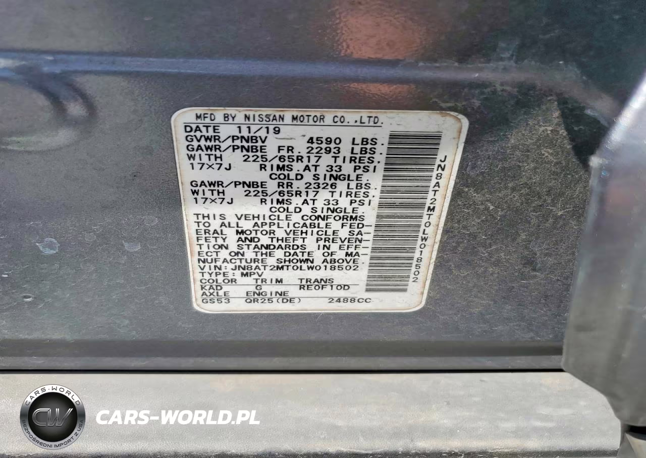 2020 Nissan Rogue S VIN:JN8AT2MT0LW018502 - 14