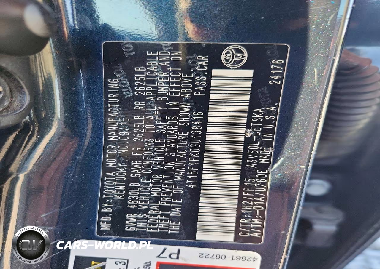 2016 Toyota Camry Se VIN:4T1BF1FK0GU138416 - 12