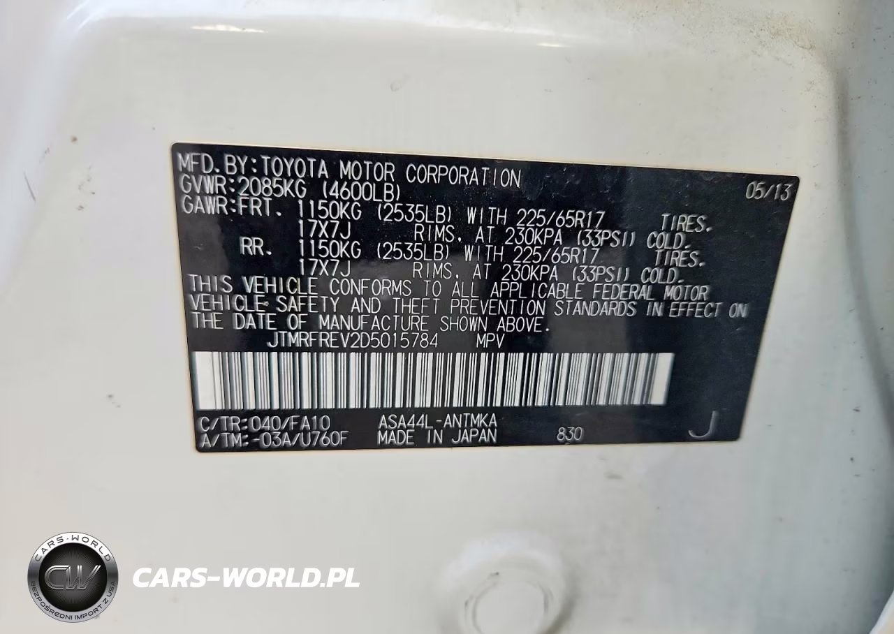2013 Toyota Rav4 Xle VIN:JTMRFREV2D5015784 - 12