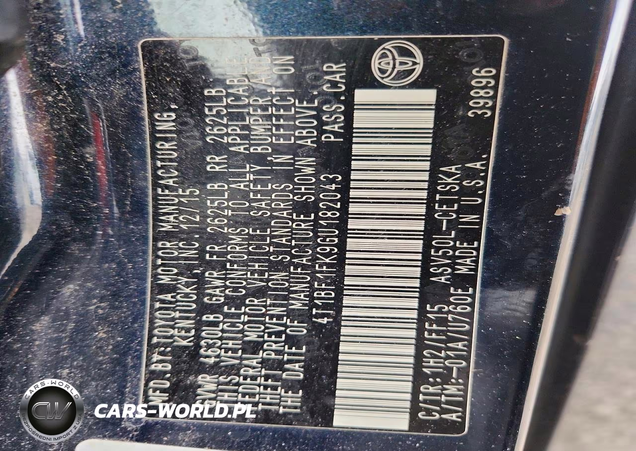 2016 Toyota Camry Se VIN:4T1BF1FK9GU182043 - 13