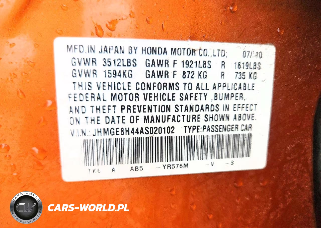 2010 Honda Fit Sport VIN:JHMGE8H44AS020102 - 12