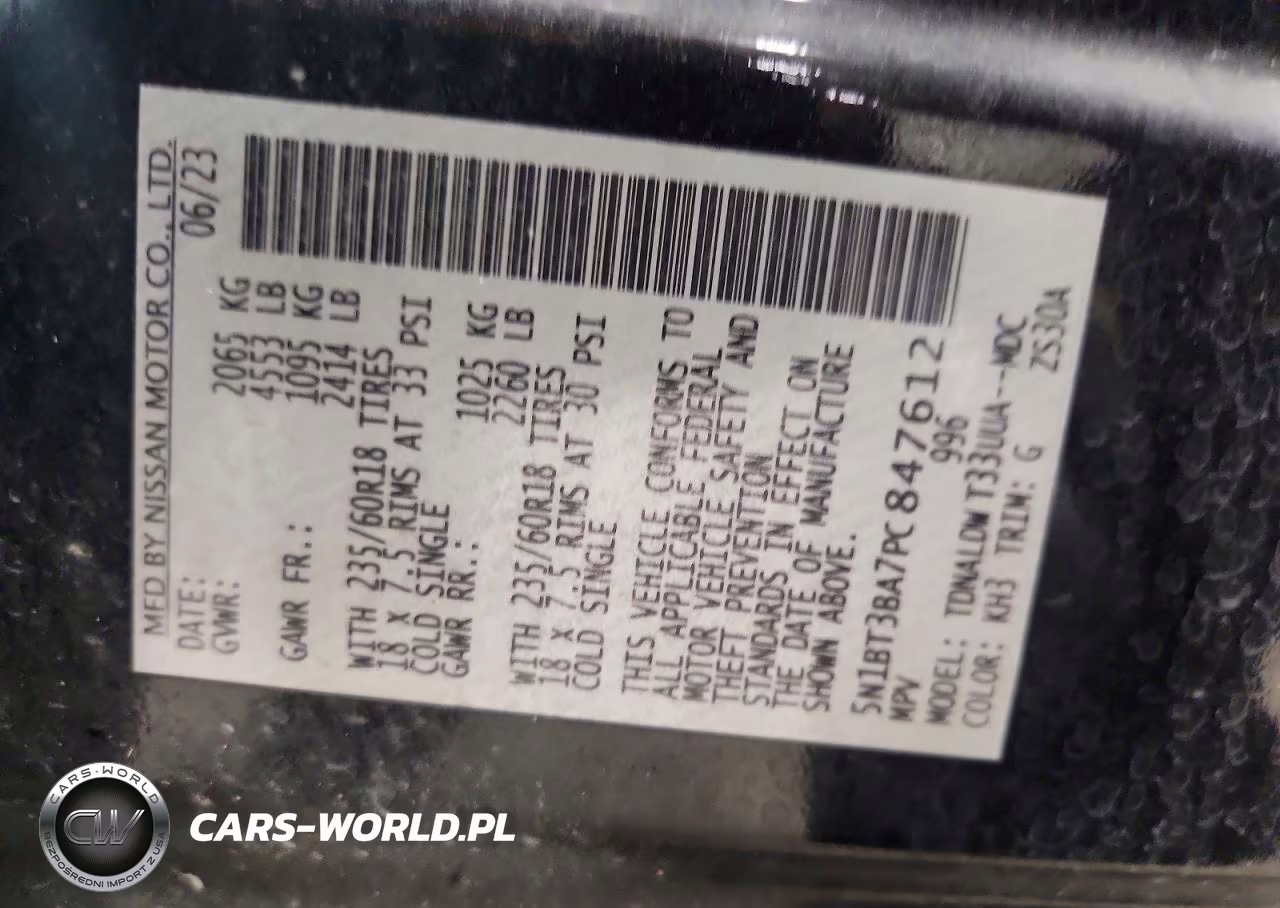 2023 Nissan Rogue Sv VIN:5N1BT3BA7PC847612 - 13