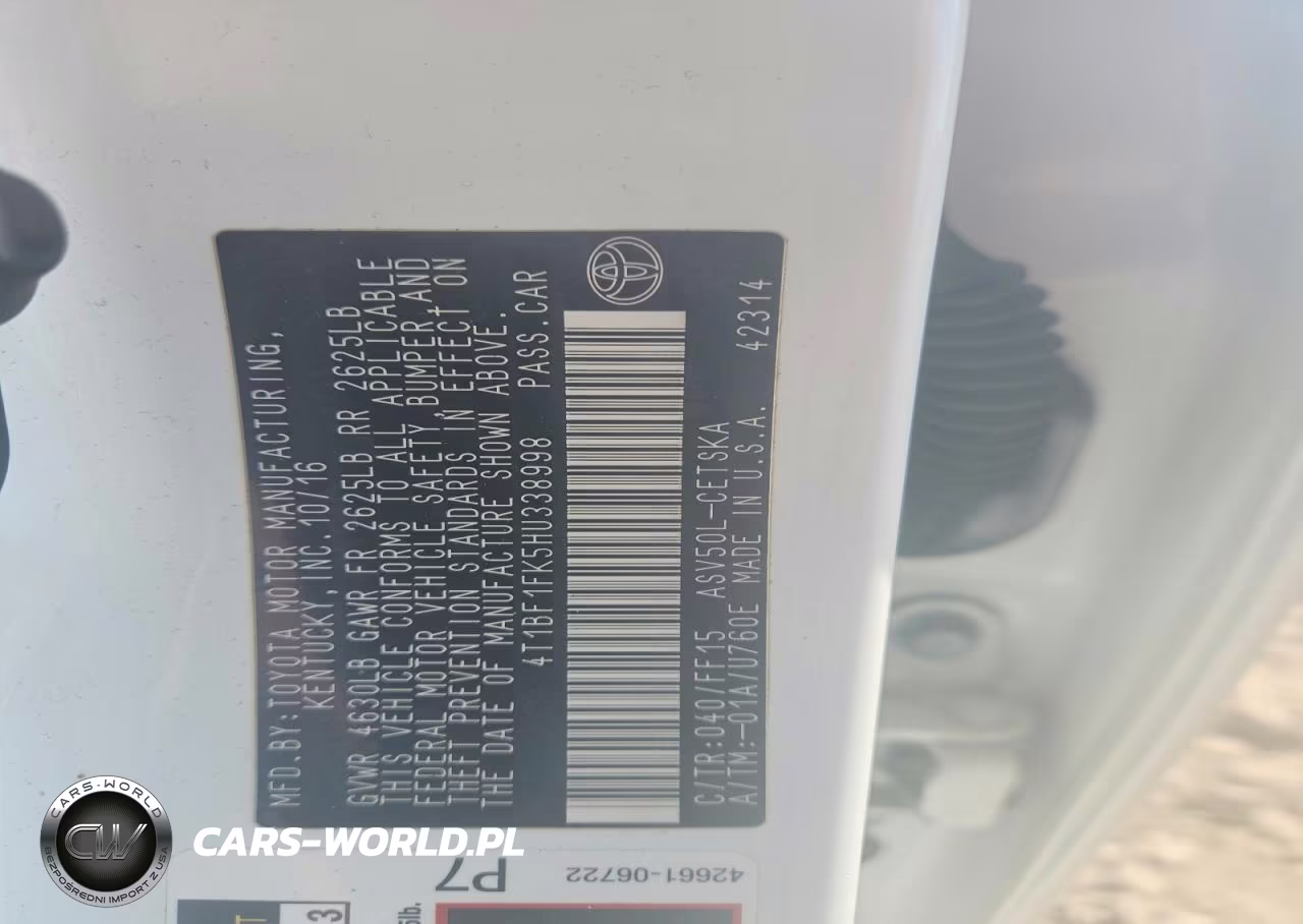 2017 Toyota Camry Se VIN:4T1BF1FK5HU338998 - 12