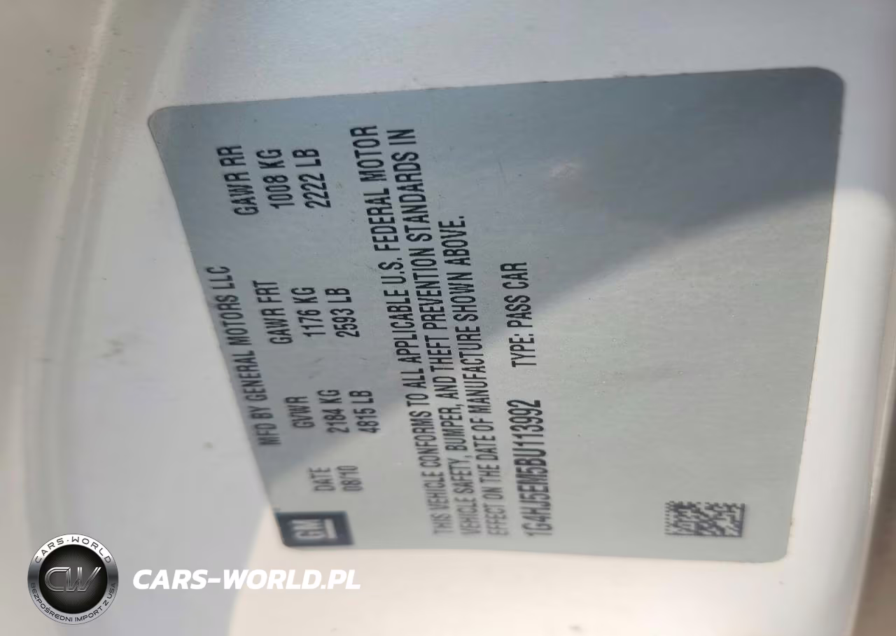 2011 Buick Lucerne Cxl VIN:1G4HJ5EM5BU113992 - 12