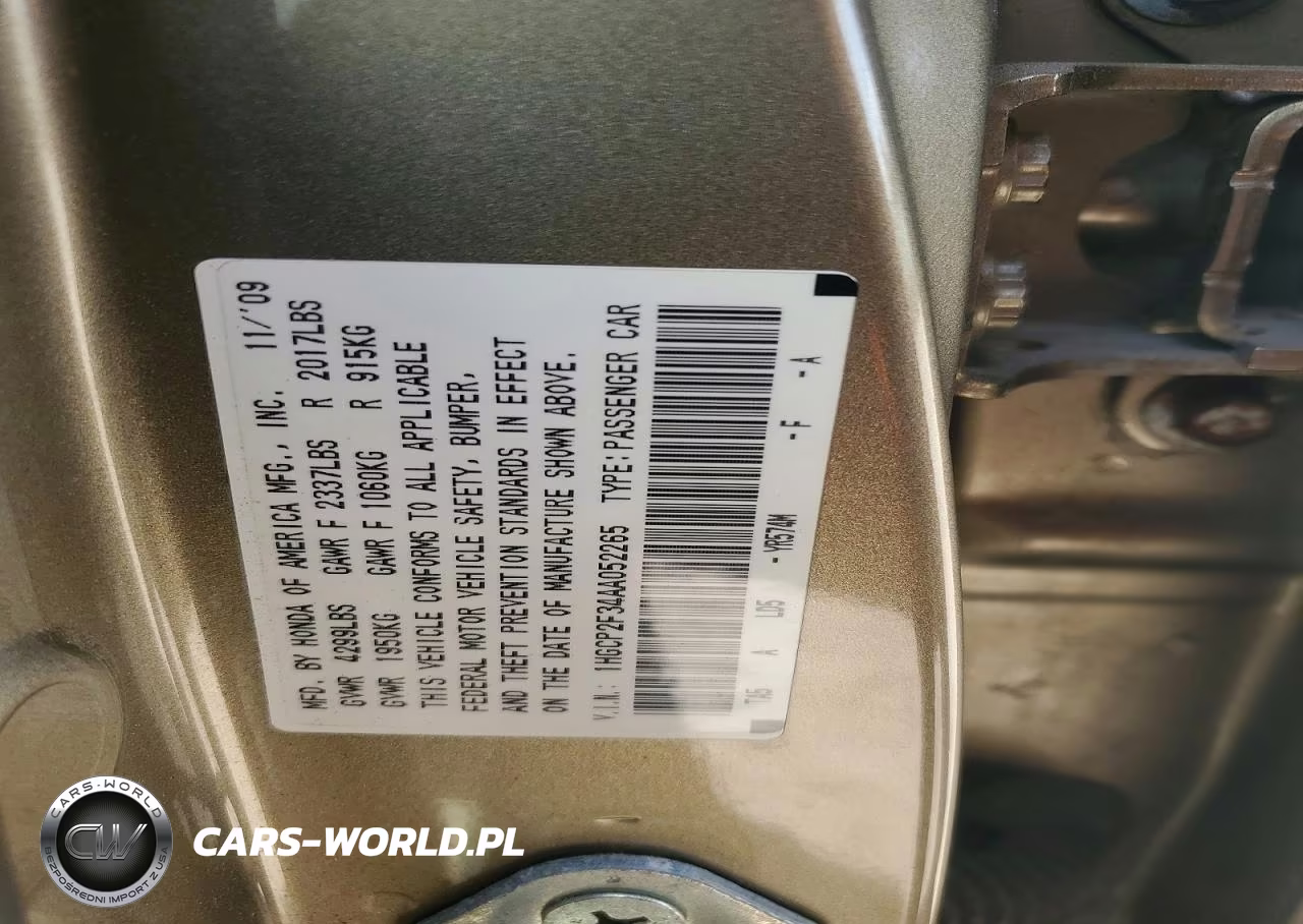 2010 Honda Accord Lx VIN:1HGCP2F34AA052265 - 12