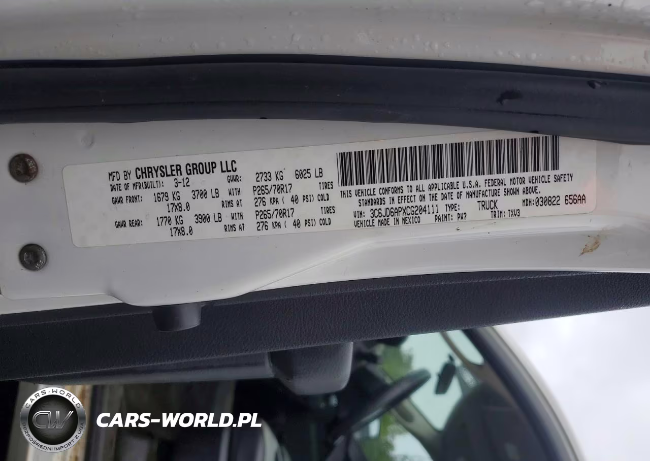 2012 Dodge Ram 1500 St VIN:3C6JD6APXCG204111 - 12