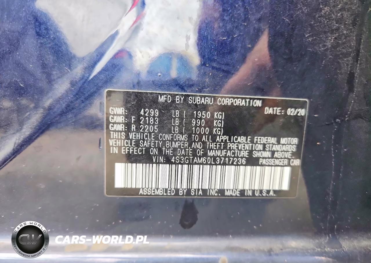 2020 Subaru Impreza Sport VIN:4S3GTAM60L3717236 - 12
