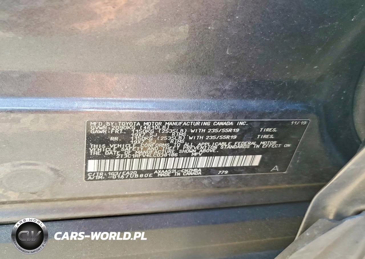 2020 Toyota Rav4 Xle Premium VIN:2T3C1RFV4LC038186 - 12