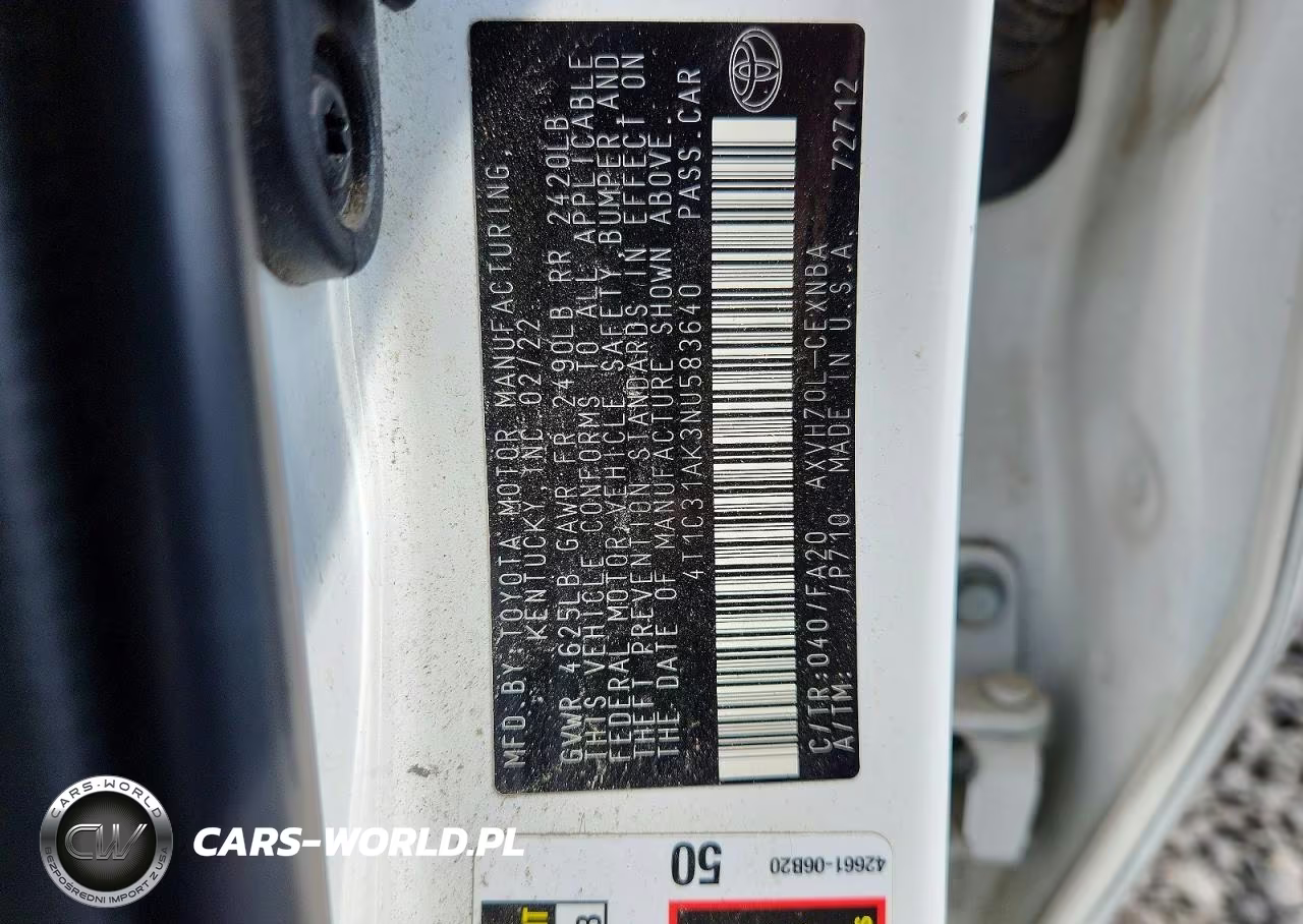 2022 Toyota Camry Le VIN:4T1C31AK3NU583640 - 12