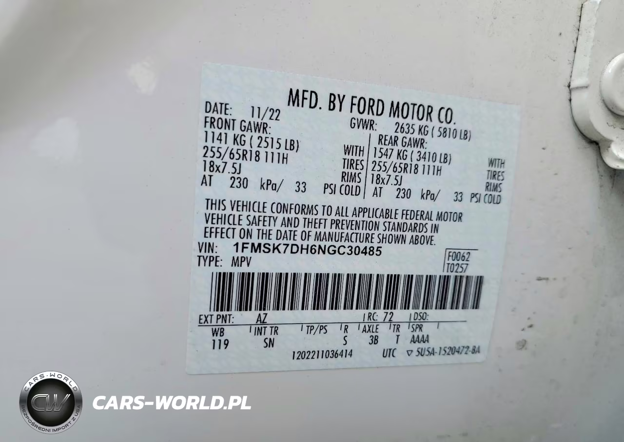 2022 Ford Explorer Xlt VIN:1FMSK7DH6NGC30485 - 13