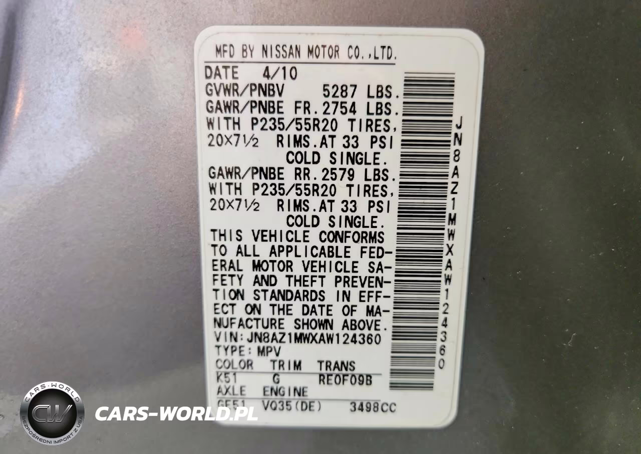 2010 Nissan Murano S VIN:JN8AZ1MWXAW124360 - 14