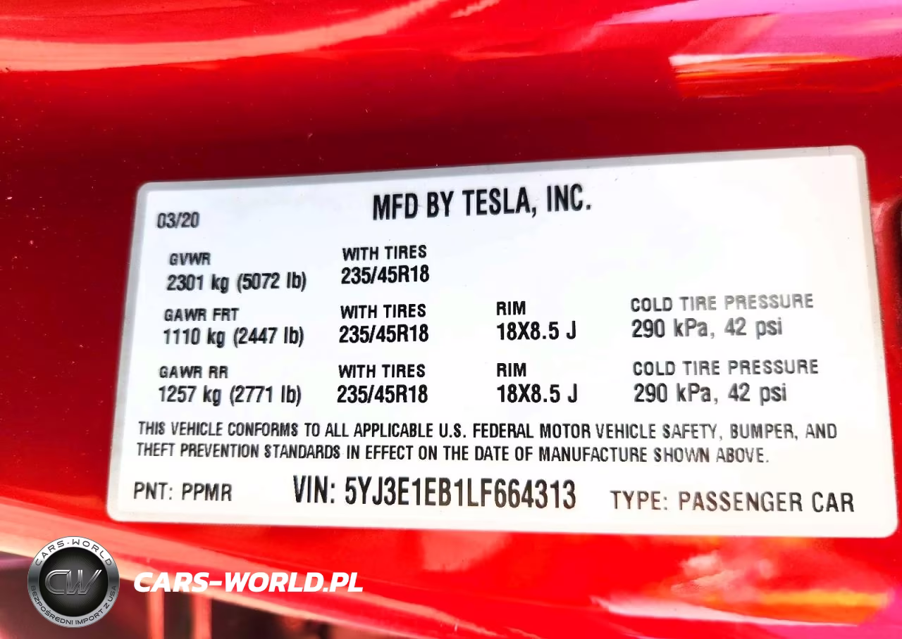 2020 Tesla Model 3 VIN:5YJ3E1EB1LF664313 - 12