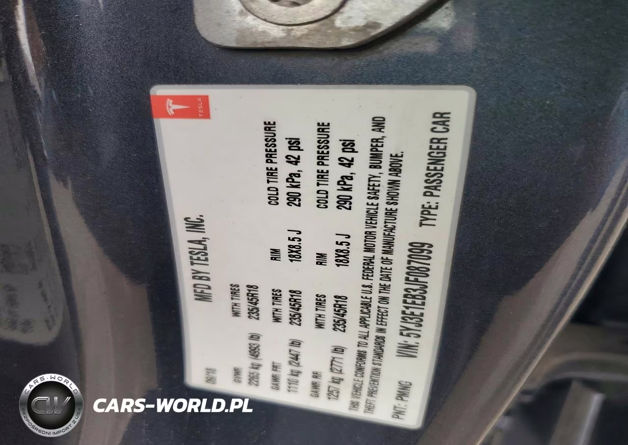2018 Tesla Model 3 VIN:5YJ3E1EB3JF087099 - 12