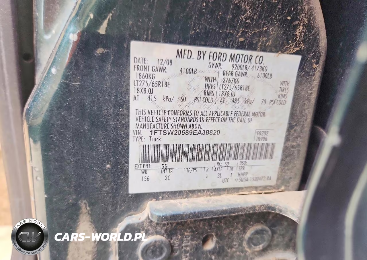 2009 Ford F250 Super Duty VIN:1FTSW20589EA38820 - 12