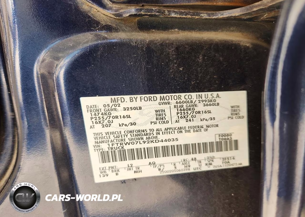 2002 Ford F150 Supercrew VIN:1FTRW07L92KD44035 - 13