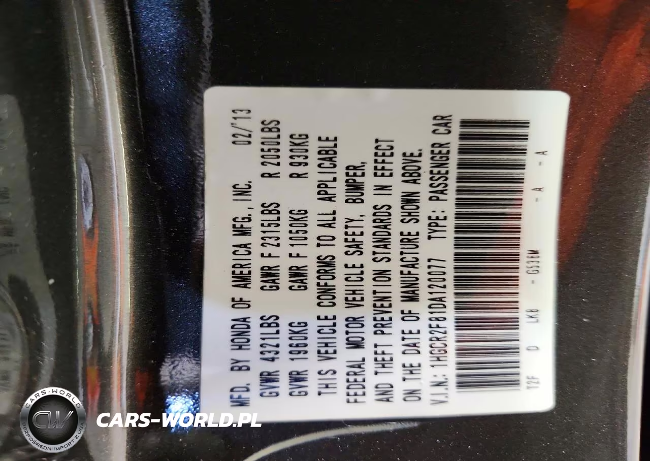 2013 Honda Accord Exl VIN:1HGCR2F81DA120077 - 12