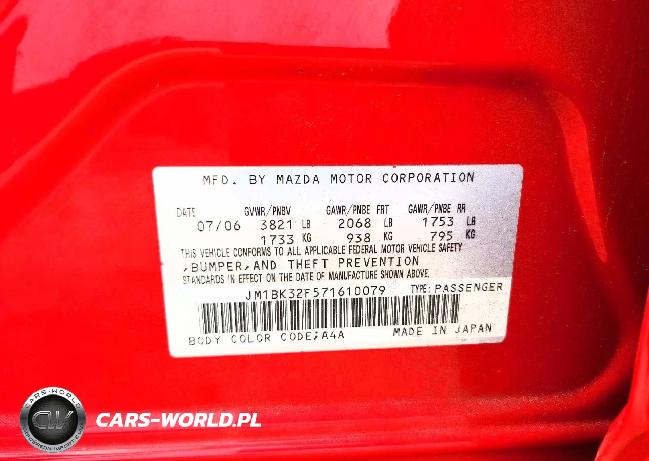 2007 Mazda 3 I VIN:JM1BK32F571610079 - 12