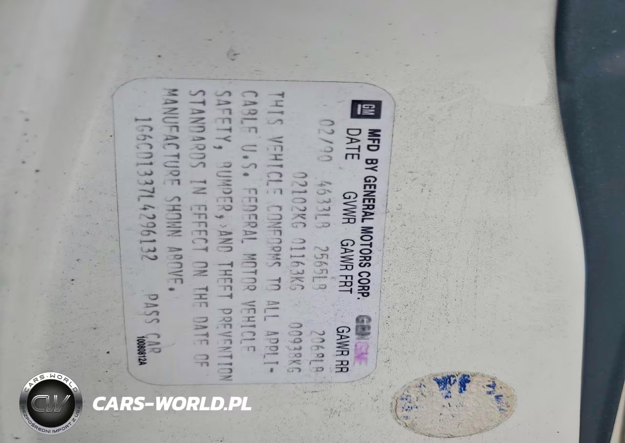 1990 Cadillac Deville VIN:1G6CD1337L4296132 - 12