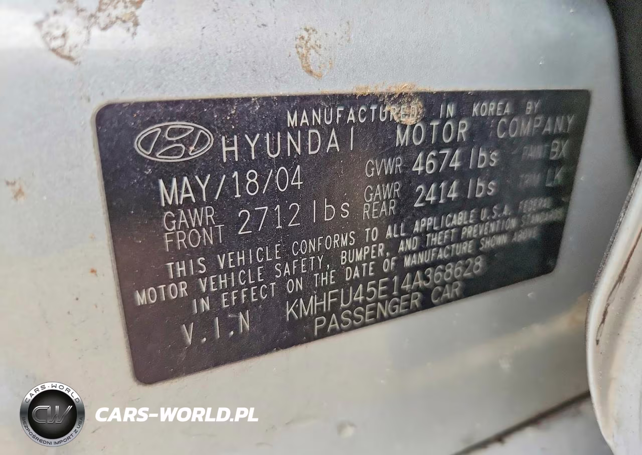 2004 Hyundai Xg 350 VIN:KMHFU45E14A368628 - 12