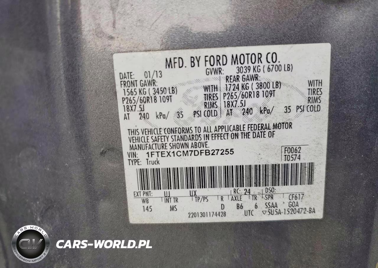 2013 Ford F150 Super Cab VIN:1FTEX1CM7DFB27255 - 12