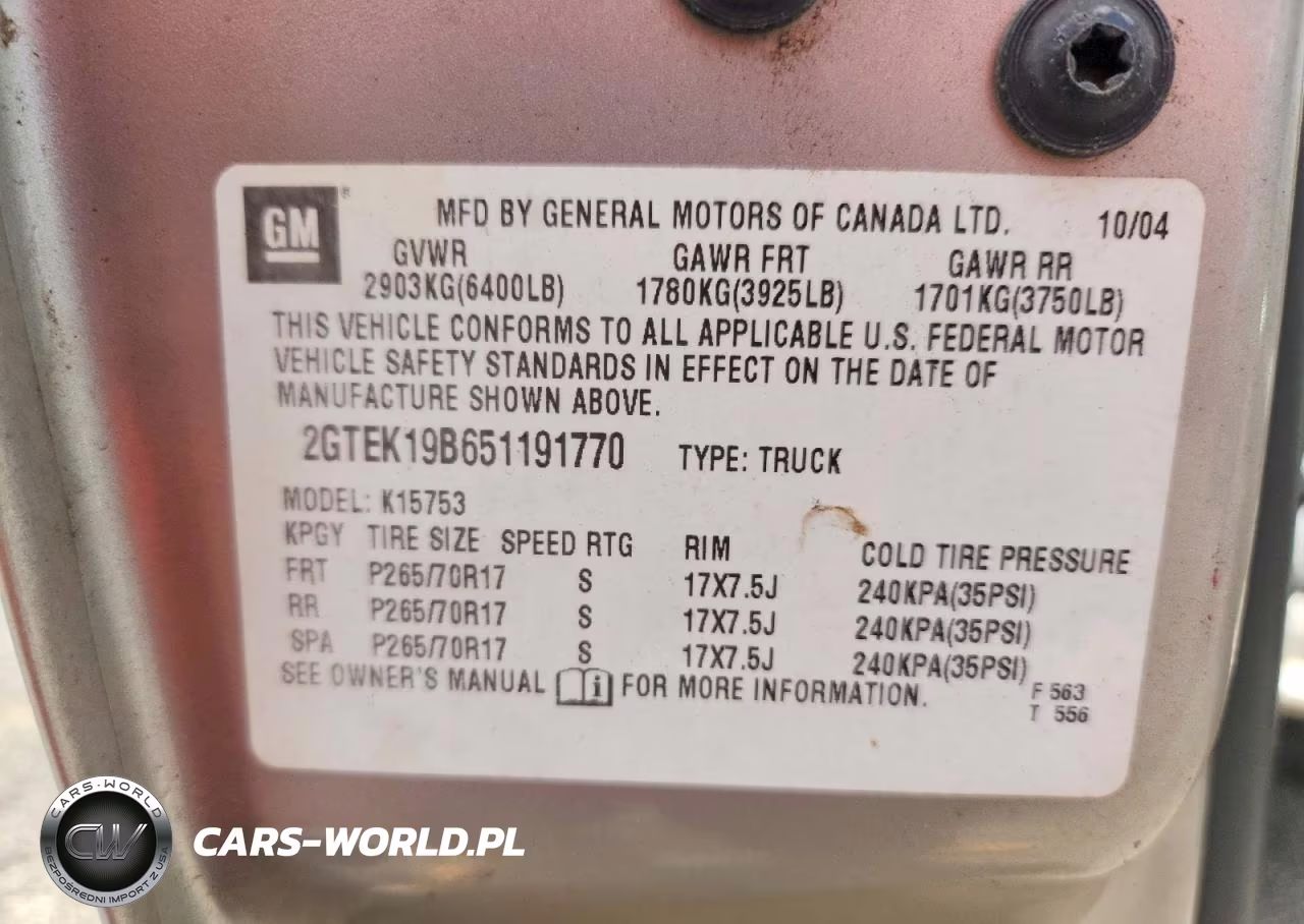 2005 GMC New Sierra K1500 VIN:2GTEK19B651191770 - 12