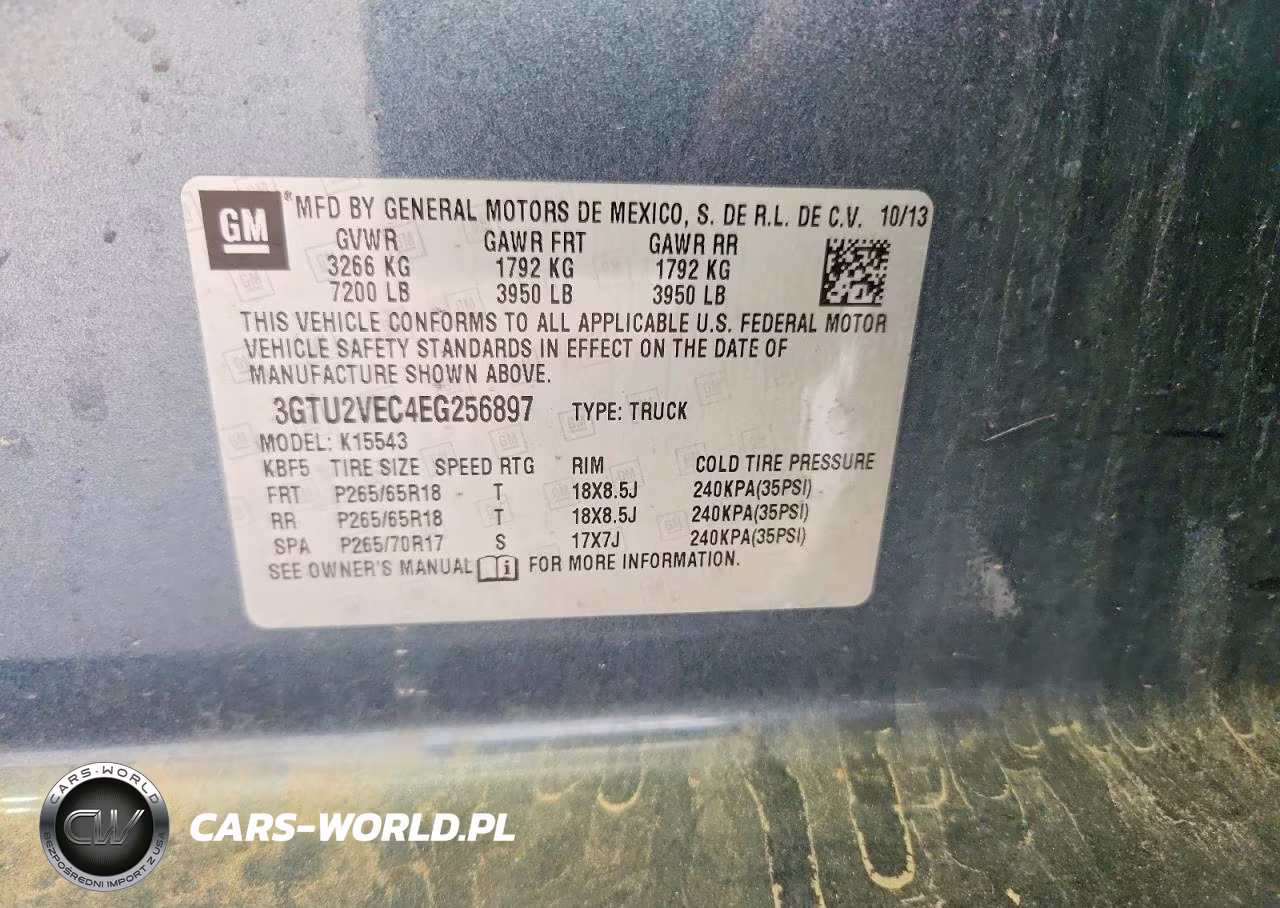 2014 GMC Sierra K1500 Slt VIN:3GTU2VEC4EG256897 - 12