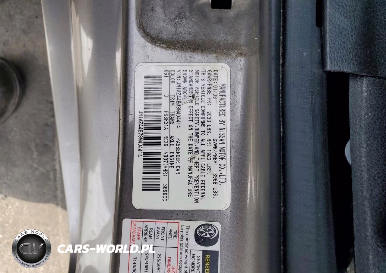 2009 Nissan 370Z Base VIN:JN1AZ44E79M404414 - 12