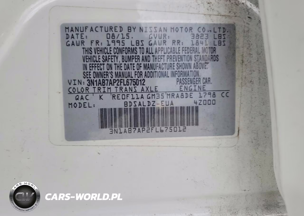 2015 Nissan Sentra Sv VIN:3N1AB7AP2FL675012 - 12