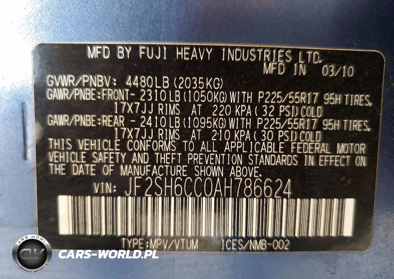 2010 Subaru Forester 2.5X Premium VIN:JF2SH6CC0AH786624 - 13